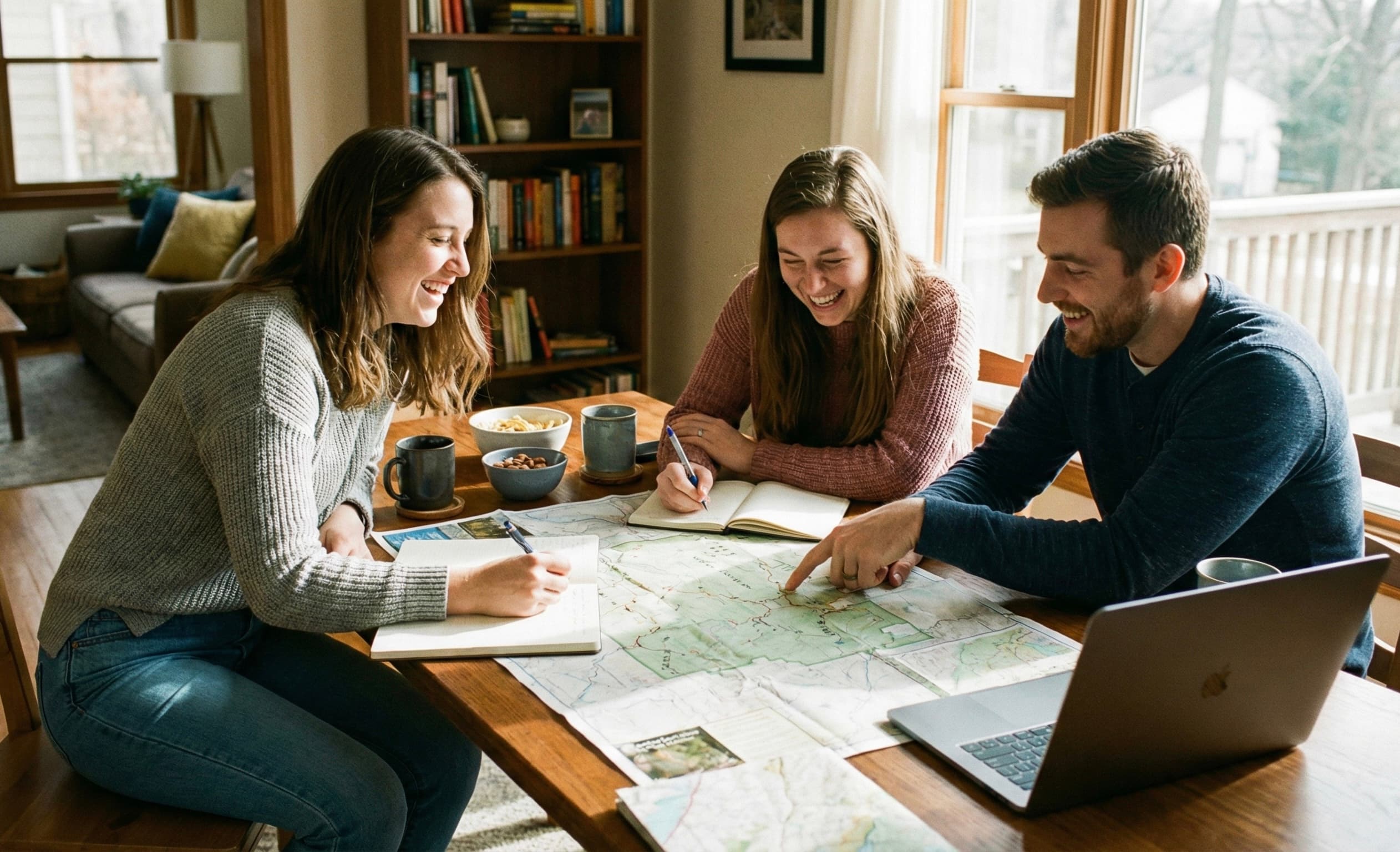Friends planning together